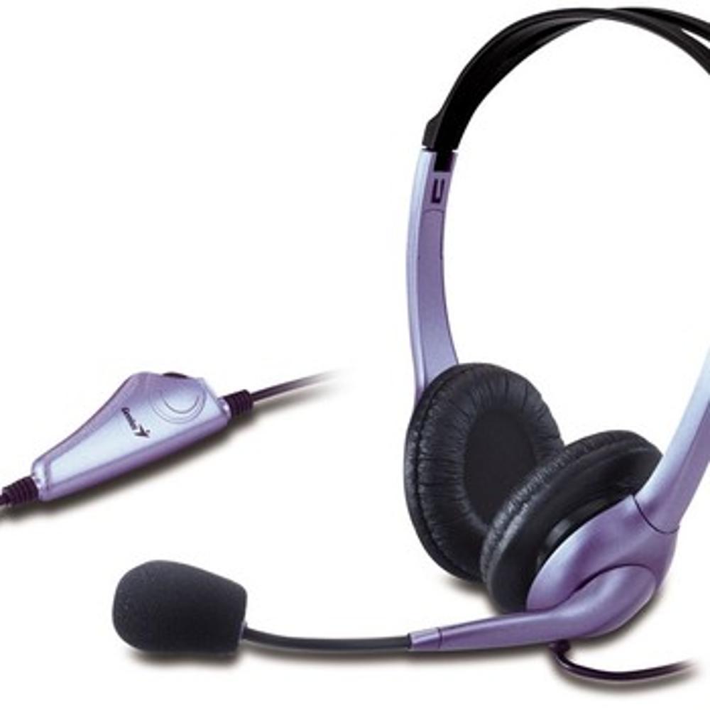 Fone de Ouvido com Microfone Genius Headset HS-04S Roxo Arco Ajustável  31710156101 - mservice-mobile